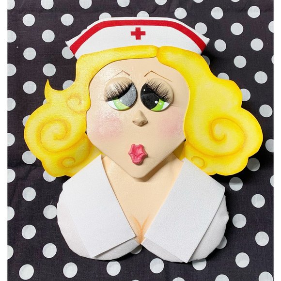 Nurse Payne 3D Wreath‎ Attachment or Wall Hanging Caricature. - Picture 1 of 5